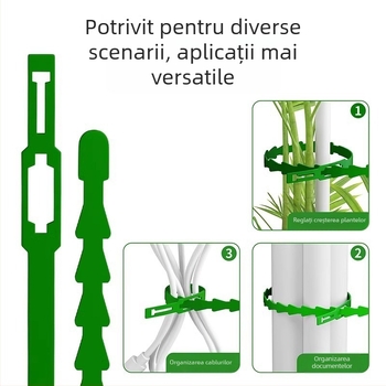 50 de sfori de grădină cu înveliș plastic, pentru legarea vițelor și răsadurilor, bandă de legare în formă de coastă de pește