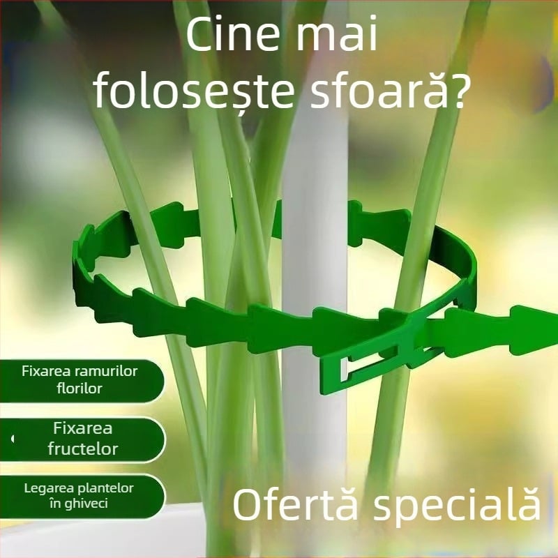 50 de sfori de grădină cu înveliș plastic, pentru legarea vițelor și răsadurilor, bandă de legare în formă de coastă de pește