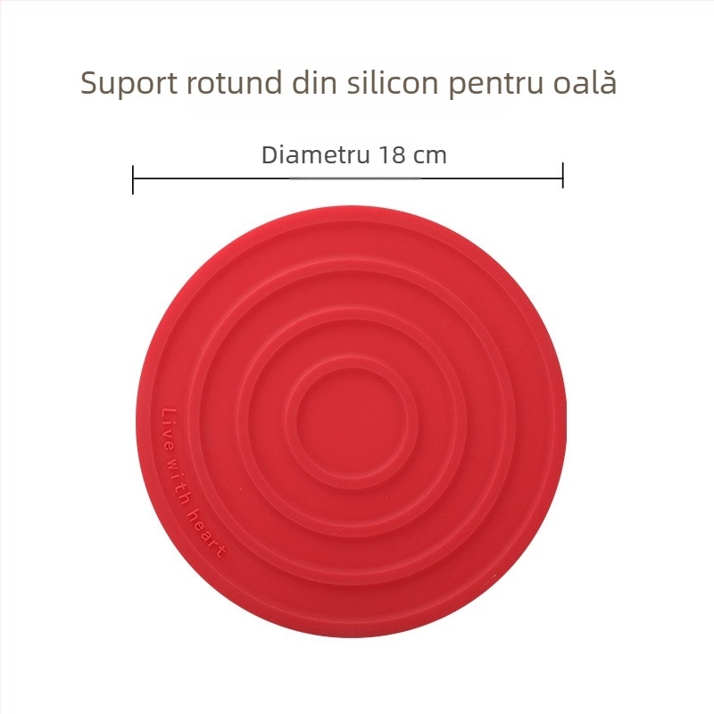 Suport circular din silicon pentru caserole – izolație termică, anti-arzire, antiderapant, protecție pentru masă