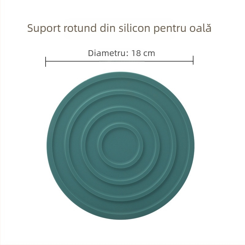 Suport circular din silicon pentru caserole – izolație termică, anti-arzire, antiderapant, protecție pentru masă