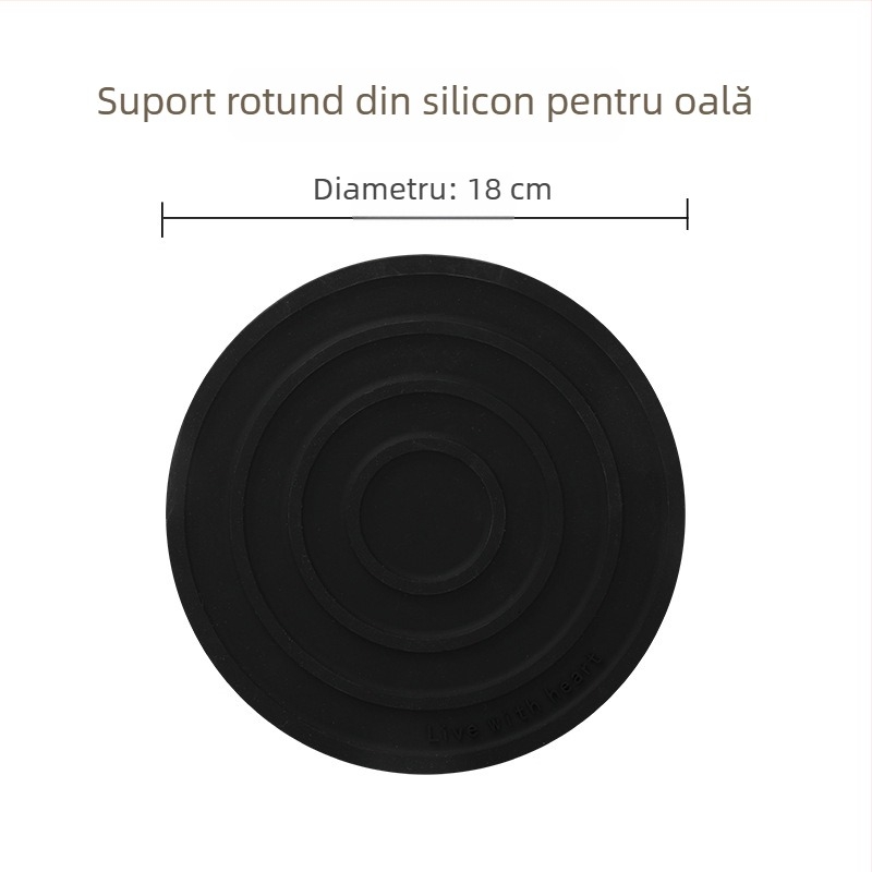 Suport circular din silicon pentru caserole – izolație termică, anti-arzire, antiderapant, protecție pentru masă