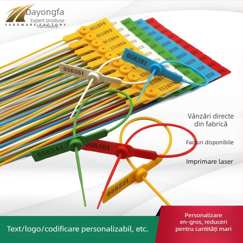 Sigiliu din plastic, de unică folosință, pentru containere logistice, sigiliu cu plumb și încuietoare anti-perturbare pentru transportul cu cărbune