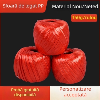 Șnur plastic colorat pentru ambalare, șnur plat, 150 g