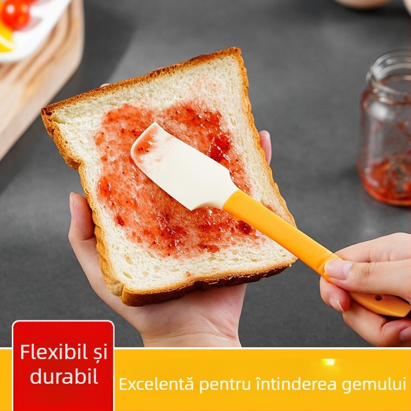 Spatulă din silicon în stil japonez pentru coacere și cremă, spatulă mini versatilă, răzuitor moale și borcănel pentru gem