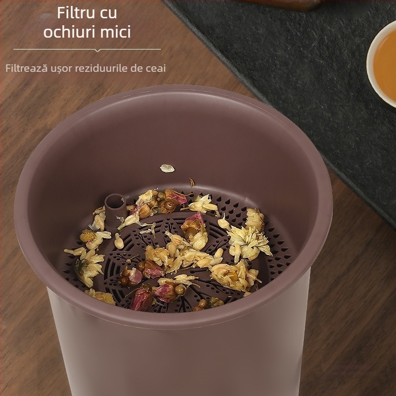 Coș pentru resturi de ceai cu filtru, separare uscat–umed, mic container de bucătărie