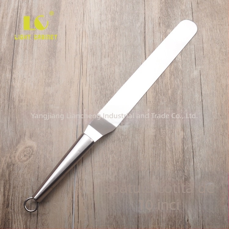 Spatulă de decorare pentru tort, din oțel inoxidabil, colț pliat, 10 inch, spatulă pentru cremă, cuțit pentru tort și cuțit pentru unt