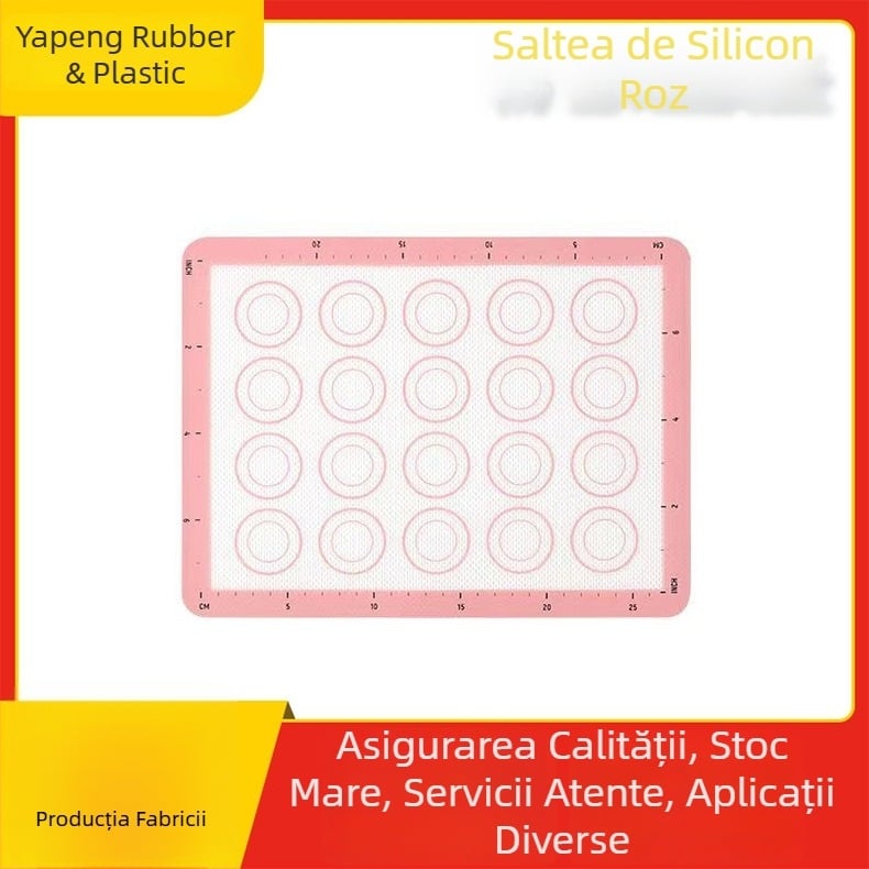Covoraș de silicon roz pentru copt, de calitate alimentară, pentru macarons și fursecuri
