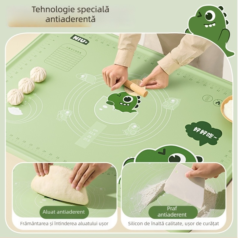 Covoraș din silicon pentru frământat aluat, planșă de patiserie groasă și suprafață de întins aluat