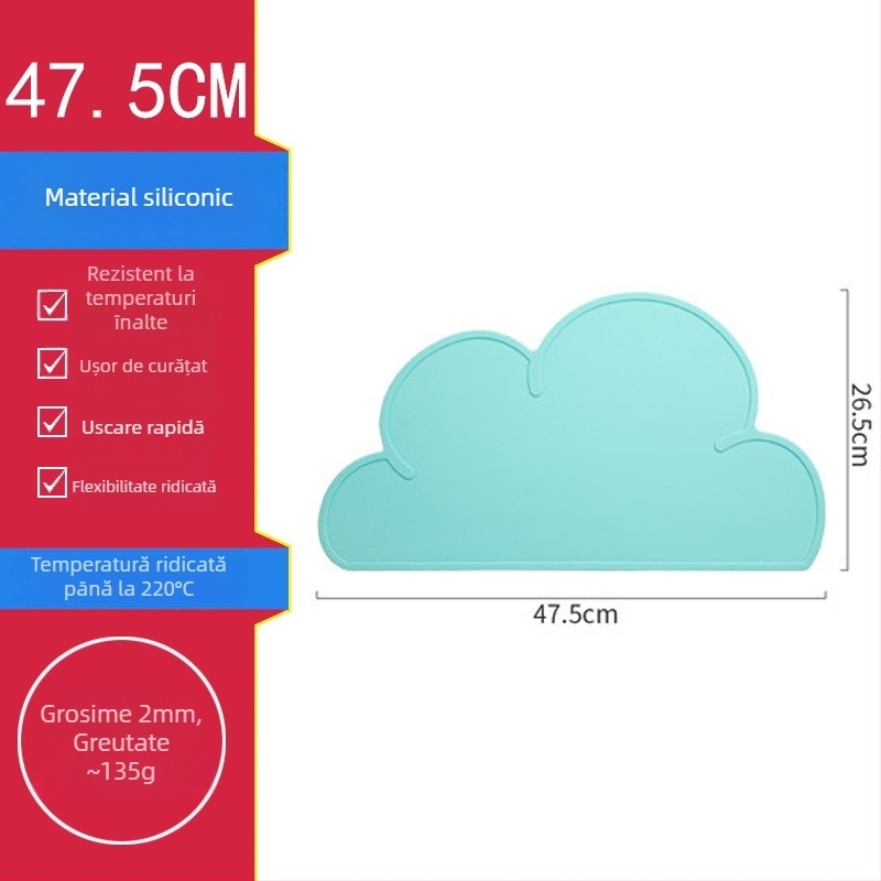 Așezământ din silicon în formă de nor, izolant termic, silicon de calitate alimentară, impermeabil și antiderapant, pentru farfurii și oale
