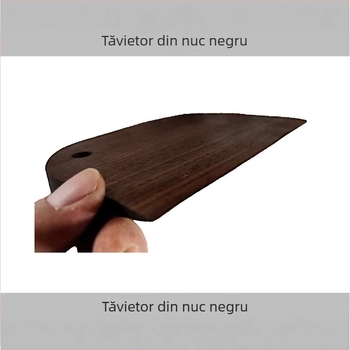 Tăietor de aluat din lemn masiv de nuc negru, instrument de bucătărie cu două fețe pentru aluat, făină și clătite