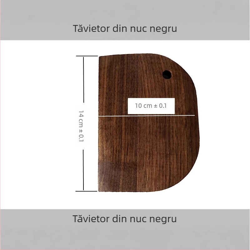 Tăietor de aluat din lemn masiv de nuc negru, instrument de bucătărie cu două fețe pentru aluat, făină și clătite