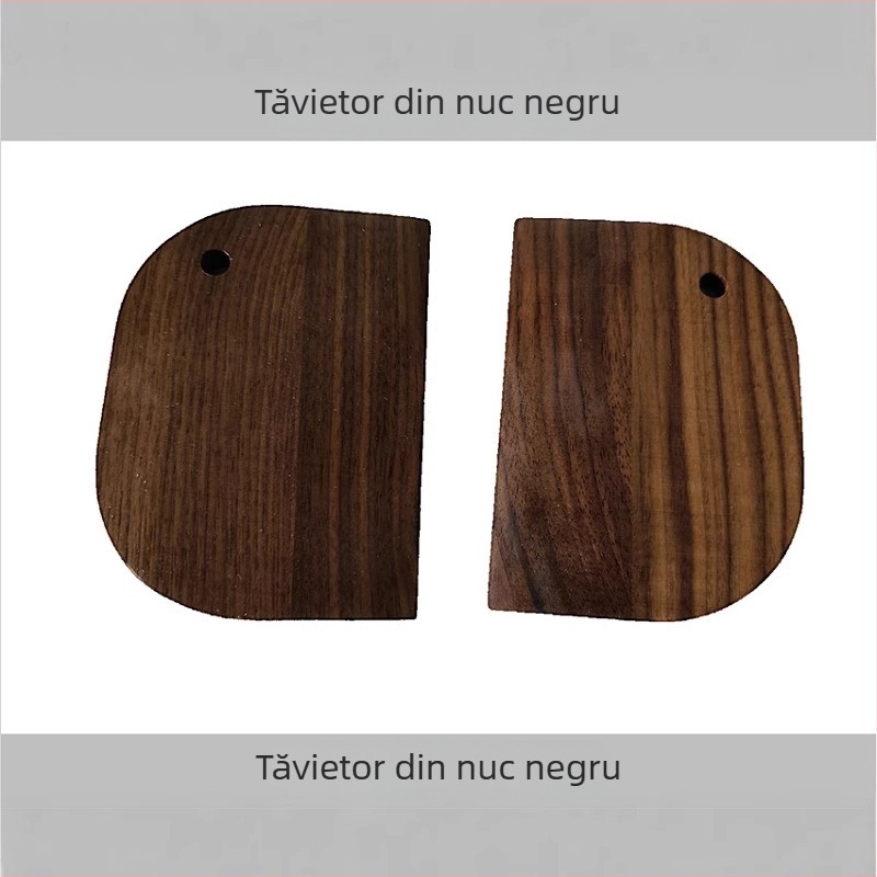 Tăietor de aluat din lemn masiv de nuc negru, instrument de bucătărie cu două fețe pentru aluat, făină și clătite