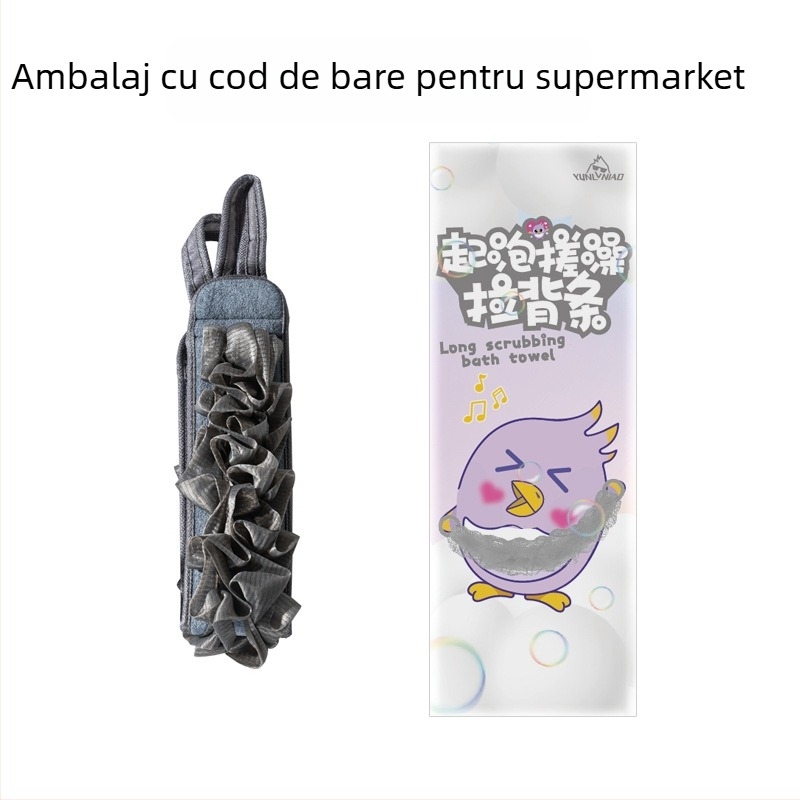 Prosop de exfoliere a spatelui cu curea de tracțiune — exfoliere puternică, nu irită pielea; două în unu: floare de baie și minge cu spumă