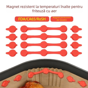 Clip magnetic din siliconă pentru air fryer – fixează hârtia de pergament, rezistență la temperaturi înalte, culoare cobalt