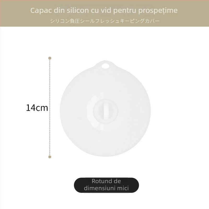 Capac din silicon pentru păstrarea prospețimii, compatibil cu microunde, capac rotund pentru bol, etanșare anti-stropire pentru cutie de prânz