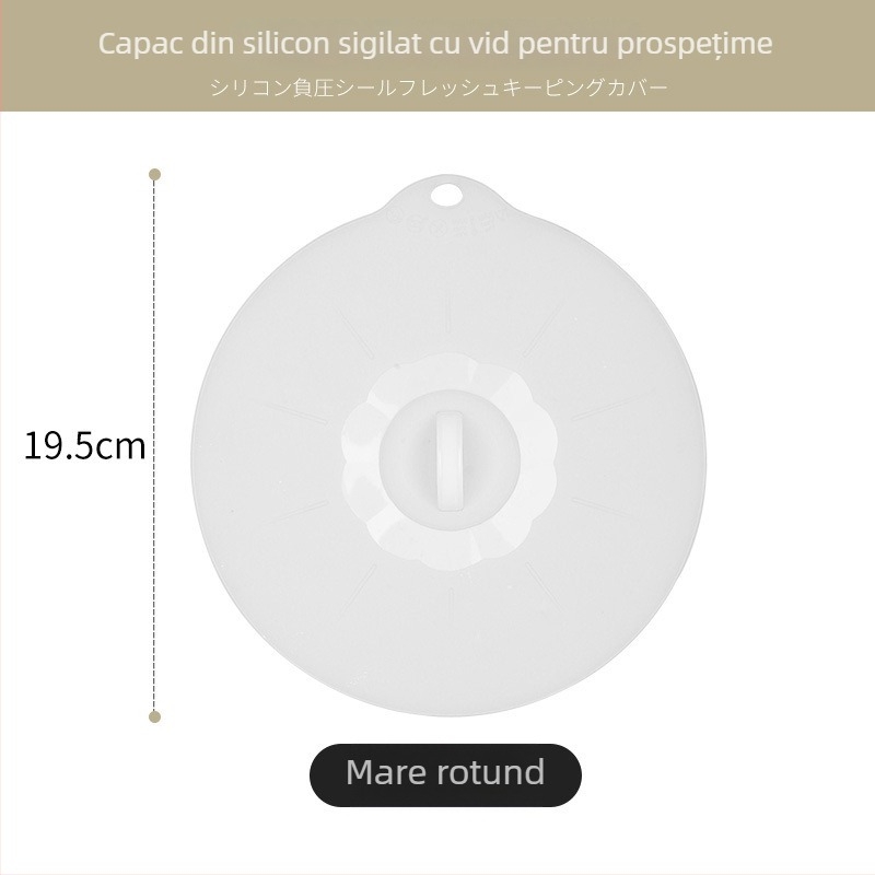 Capac din silicon pentru păstrarea prospețimii, compatibil cu microunde, capac rotund pentru bol, etanșare anti-stropire pentru cutie de prânz