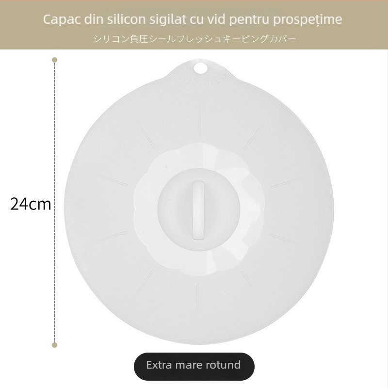 Capac din silicon pentru păstrarea prospețimii, compatibil cu microunde, capac rotund pentru bol, etanșare anti-stropire pentru cutie de prânz