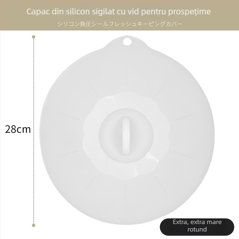 Capac din silicon pentru păstrarea prospețimii, compatibil cu microunde, capac rotund pentru bol, etanșare anti-stropire pentru cutie de prânz