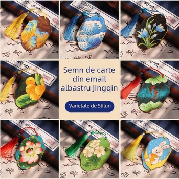 Semn de carte metalic cu emailuri filigranate – kit DIY, stil chinezesc, inspirat de patrimoniul cultural intangibil