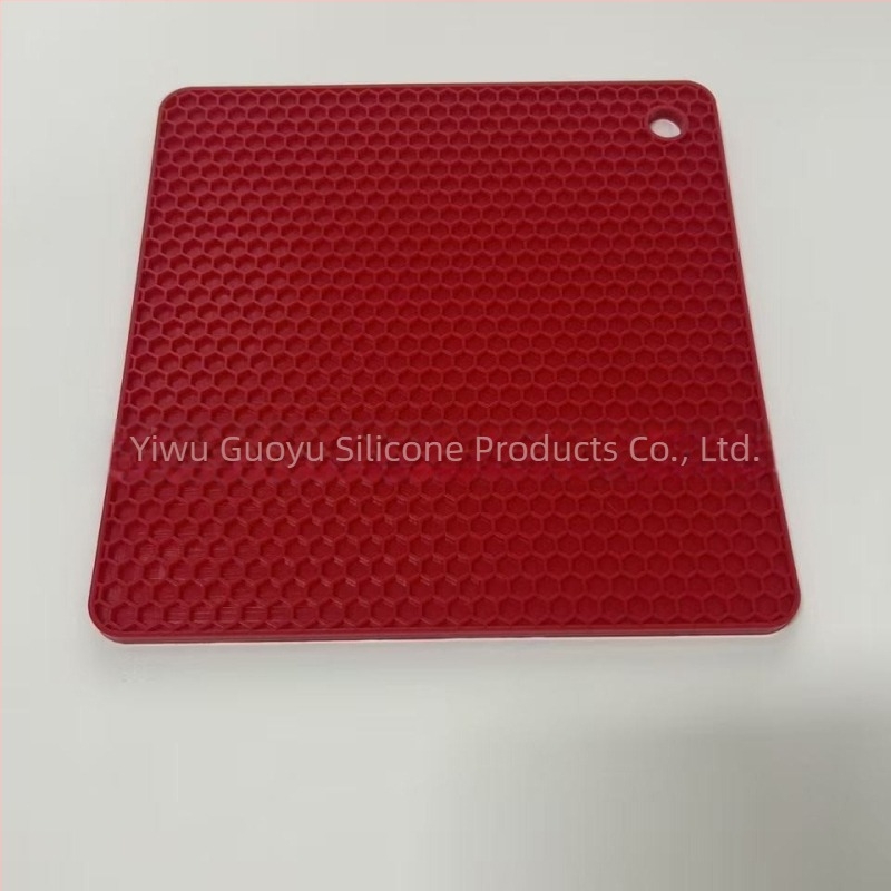 Covoraș pătrat din silicon, textură fagure, de calitate alimentară, rezistent la căldură pentru oale și cești