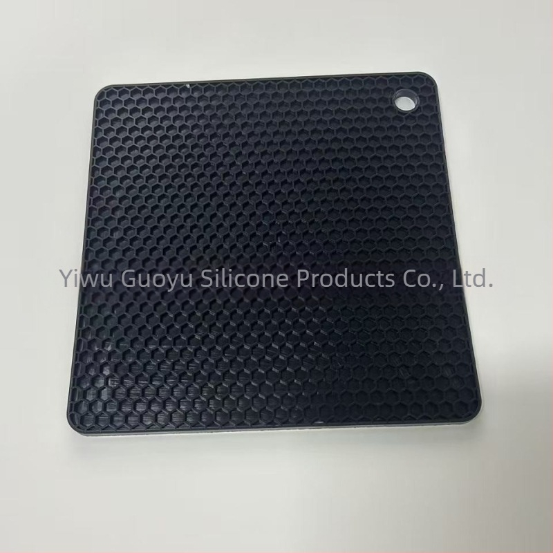 Covoraș pătrat din silicon, textură fagure, de calitate alimentară, rezistent la căldură pentru oale și cești