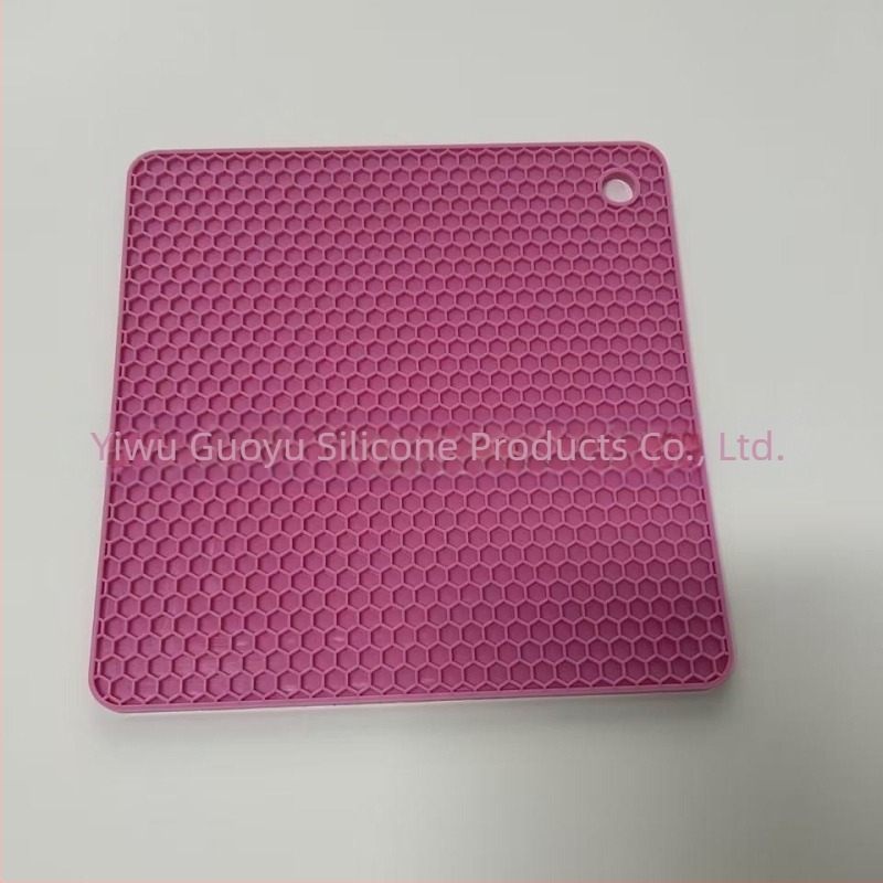 Covoraș pătrat din silicon, textură fagure, de calitate alimentară, rezistent la căldură pentru oale și cești
