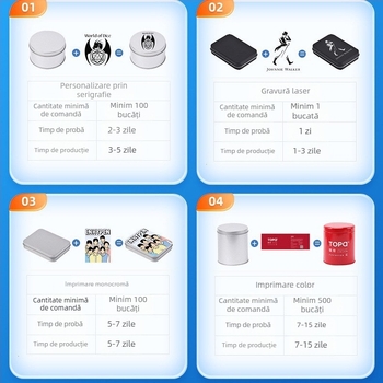 Cutie metalică cu fereastră pentru ambalarea cleștelui de unghii, pătrată 115×85×22 mm, tin mat, model 115 85 22, Long Pengda