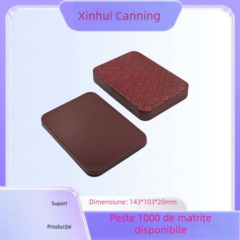 Cutie pătrată din tablă, cu design dublu, pentru manichiură și depozitare clește de unghii