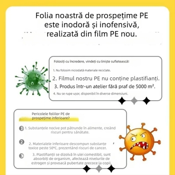 Capac folie alimentare de unică folosință pentru boluri, utilizare casnică, cu capac elastic anti-praf