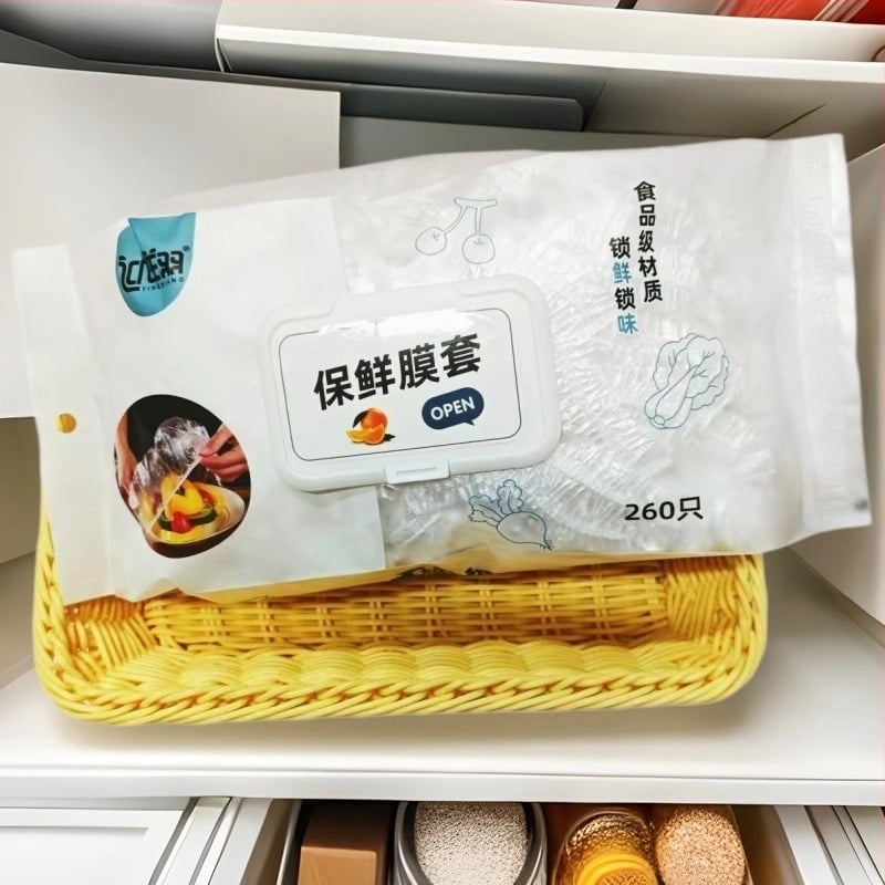 Capac folie alimentare de unică folosință pentru boluri, utilizare casnică, cu capac elastic anti-praf