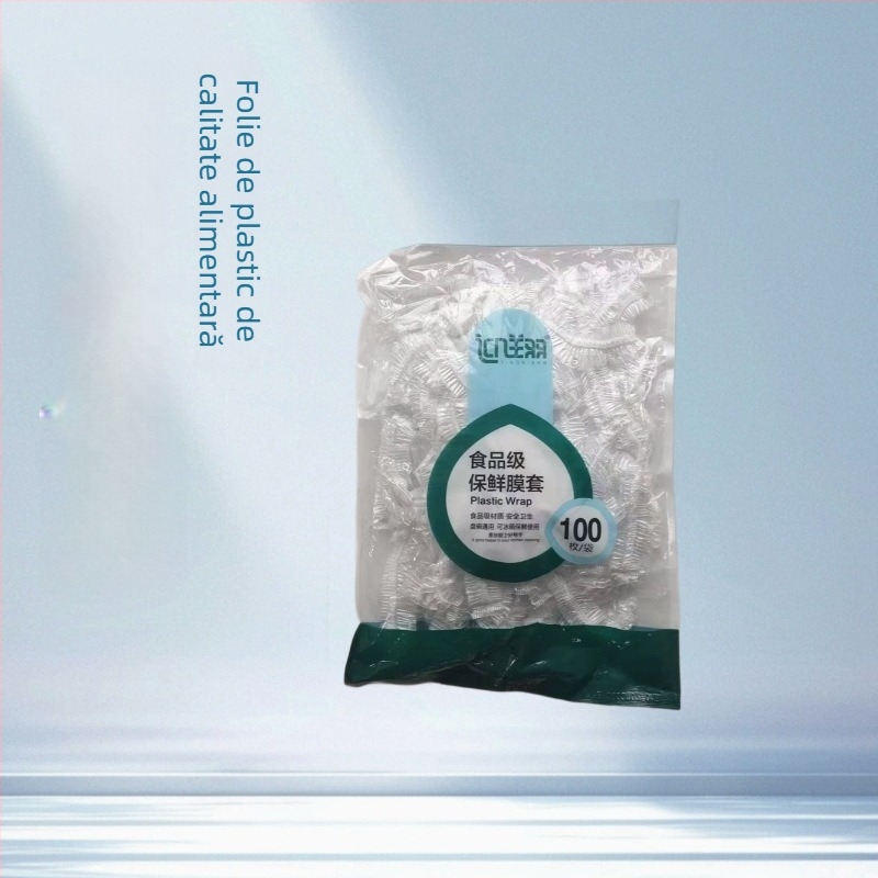 Capac folie alimentare de unică folosință pentru boluri, utilizare casnică, cu capac elastic anti-praf