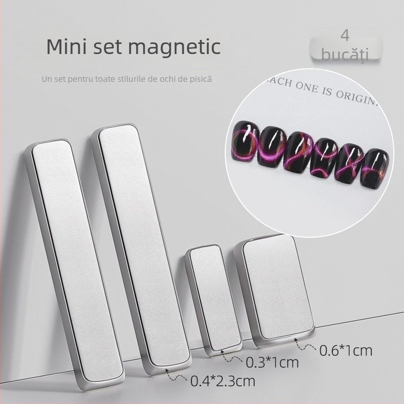 Bandă magnetică Cat-Eye mini pentru gel de unghii – bandă lungă cu piatră magnetică pentru efect de absorbție a luminii și efect gaură neagră, unealtă de manichiură
