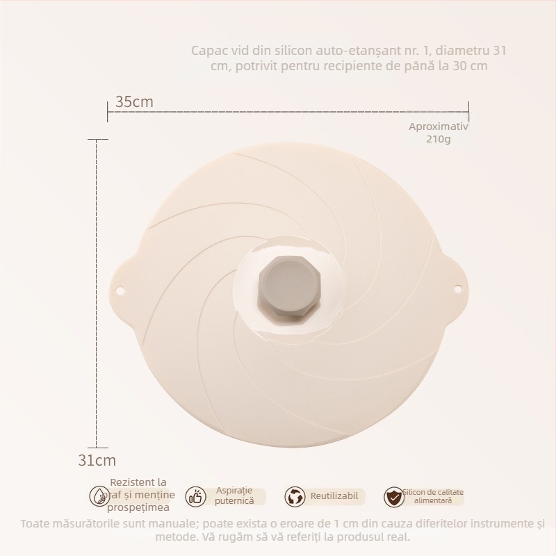 Set de 6 capace din silicon pentru sigilare în vid și conservare a vaselor