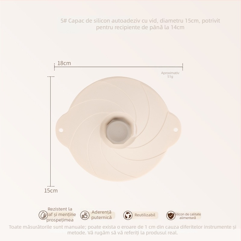 Set de 6 capace din silicon pentru sigilare în vid și conservare a vaselor