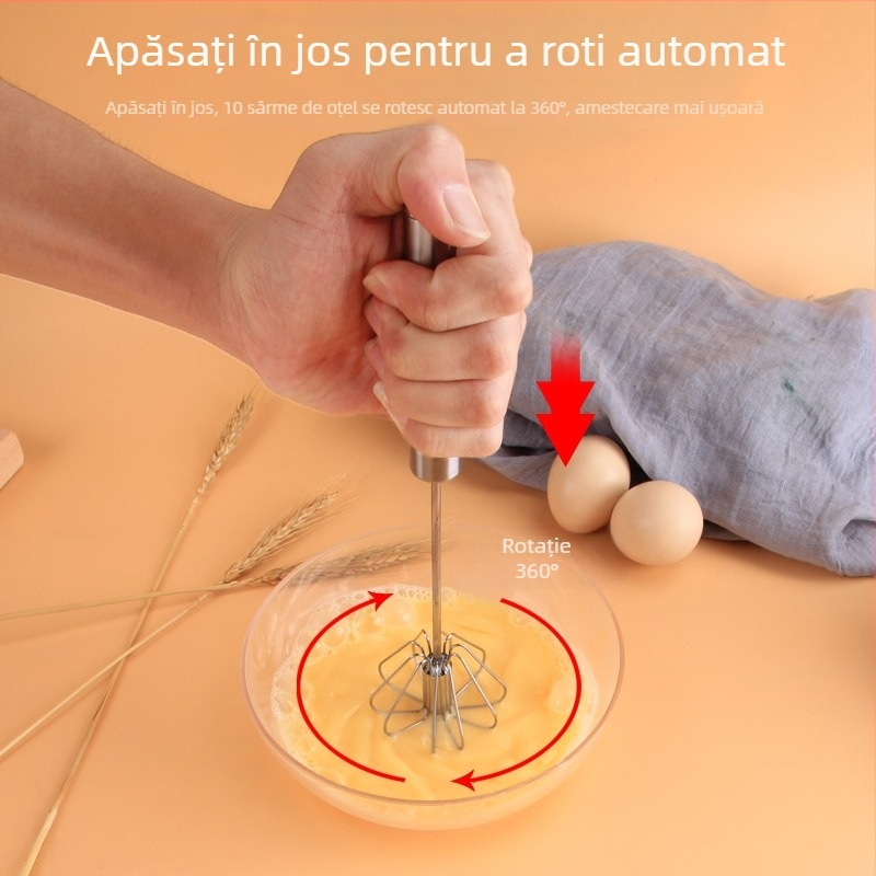 Tel de ouă rotativ din oțel inoxidabil, semi-automat, tip presat, pentru uz casnic