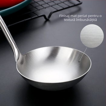 Set de ustensile de bucătărie din oțel inoxidabil 304 cu mânere termoizolante — spatulă, lingură de supă, spatulă pentru prăjit, lingură cu găuri, strecurătoare; personalizare cu logo disponibil