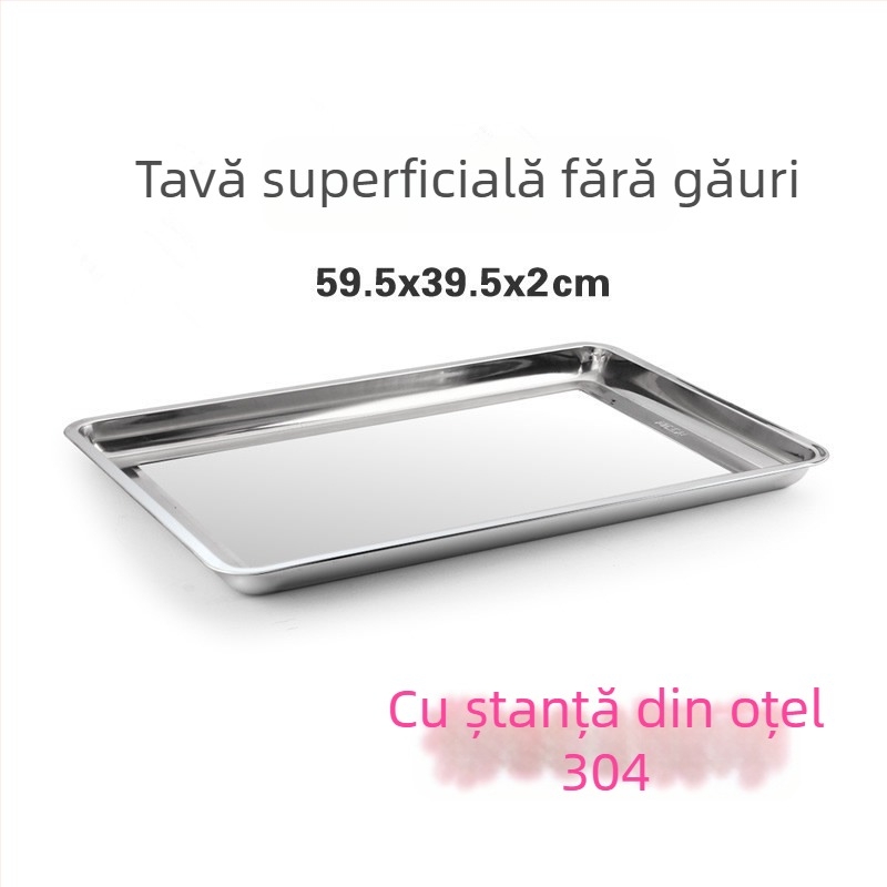 Tava de aburi din oțel inoxidabil 304, îngroșată, cu găuri — tavă mare pătrată pentru aburirea orezului