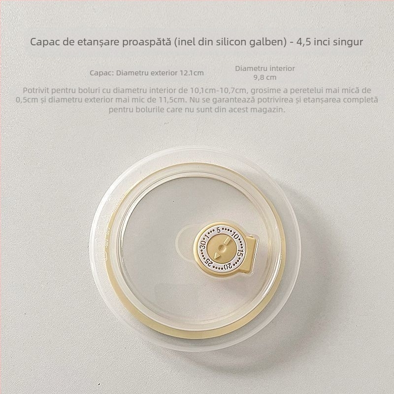 Capac rotund din silicon pentru bol, compatibil cu cuptorul cu microunde, reutilizabil, etanș