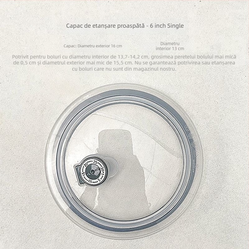 Capac rotund din silicon pentru bol, compatibil cu cuptorul cu microunde, reutilizabil, etanș