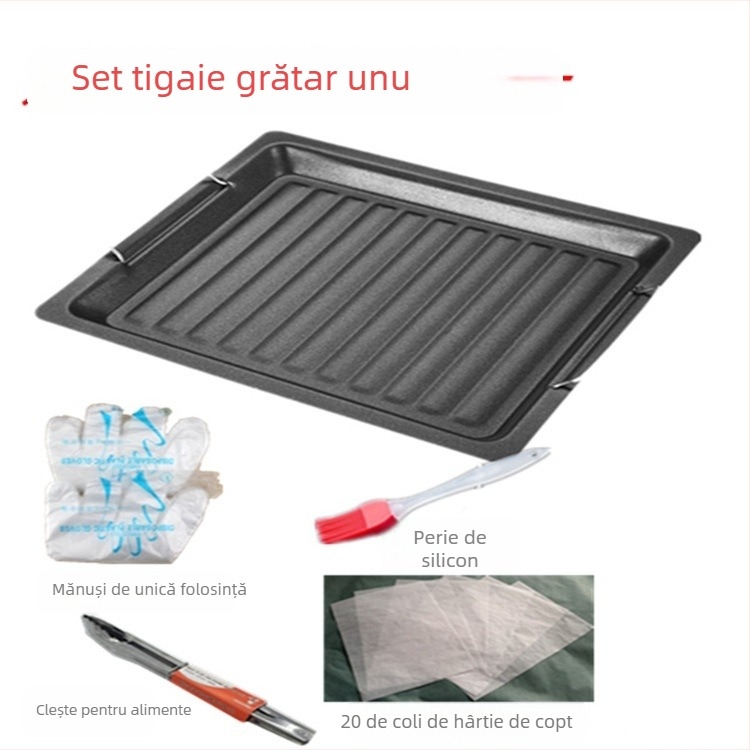Placă de grătar pentru exterior, emailată, mare și groasă, pentru cărbune, antiaderentă