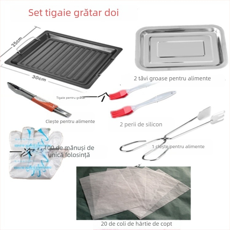 Placă de grătar pentru exterior, emailată, mare și groasă, pentru cărbune, antiaderentă