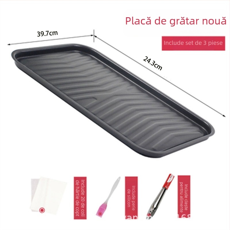 Placă de grătar pentru exterior, emailată, mare și groasă, pentru cărbune, antiaderentă