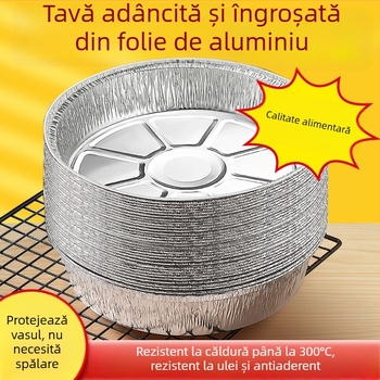 Tavi și boluri din folie de aluminiu pentru air fryer, boluri rotunde din folie pentru coacere, de calitate alimentară