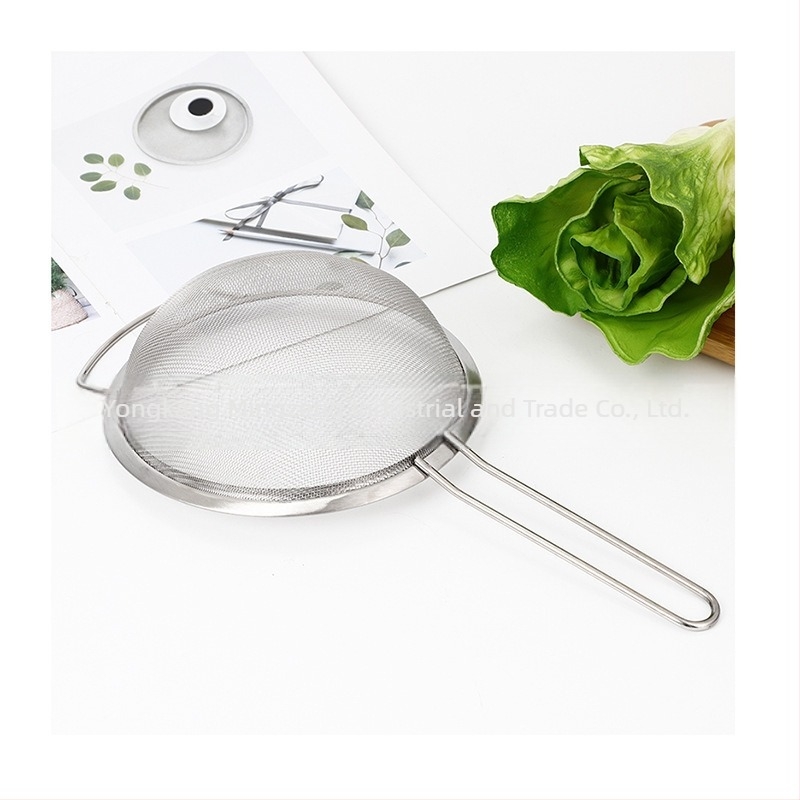 Lingură-filtru din oțel inoxidabil, manuală, pentru separarea uleiului în preparate fierbinți; sită de bucătărie pentru făină, suc și lapte de soia.