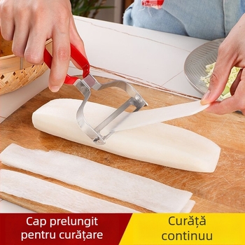 Cuțit de curățare și feliere din oțel inoxidabil pentru legume și fructe — felii de castraveți și ridichi