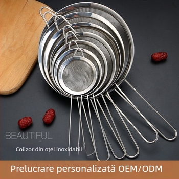 Lingură de bucătărie din oțel inoxidabil, personalizabilă, cu plasă filtrantă densă pentru lapte de soia, separare a uleiului și lingură mare pentru făină