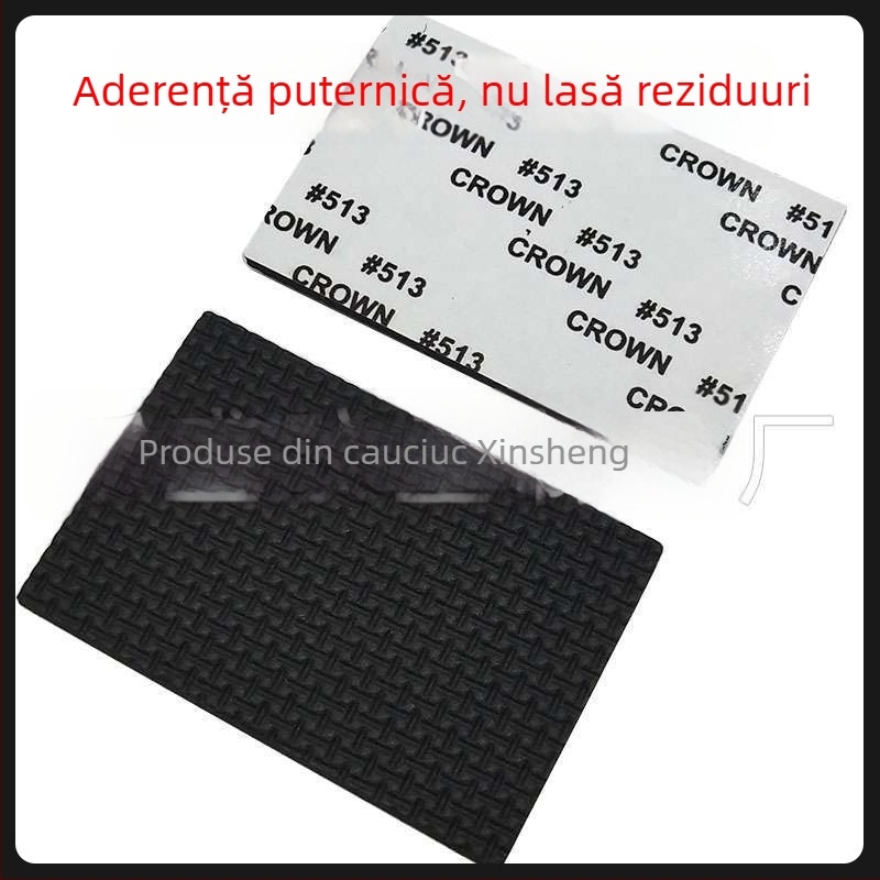 Pad EVA neagră, antiderapantă, cu textură plasă, autoadeziv pe o singură față pentru baza mesei