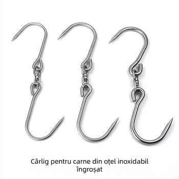 Cârlig de carne din oțel inoxidabil, grosime extra, cârlig S mare cu cârlig dublu pentru porc și carne de vită