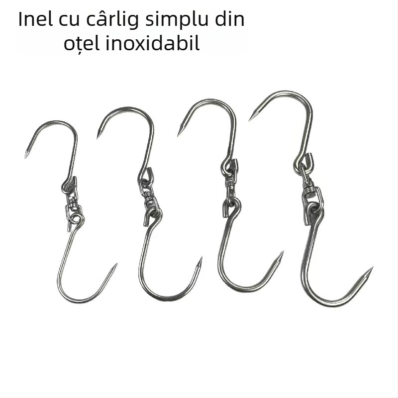 Cârlig de carne din oțel inoxidabil, grosime extra, cârlig S mare cu cârlig dublu pentru porc și carne de vită