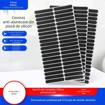Padă de silicon cu plasă anti-derapaj, personalizabilă, neagră, rezistentă la căldură, autoadezivă, îngroșată